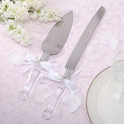 Cutting Cake Knife and Silver Blade Cake Server Set Wedding Anniversary Engagement Birthday Party Gift Boxed | Auzzi Store