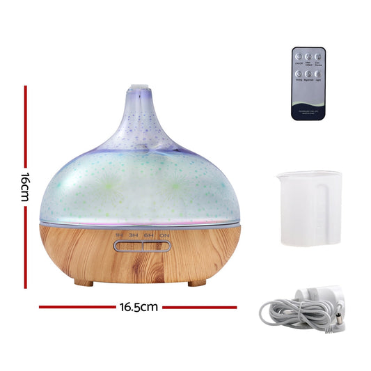 DEVANTI Aroma Aromatherapy Diffuser 3D LED Night Light Firework Air Humidifier Purifier 400ml Remote Control | Auzzi Store