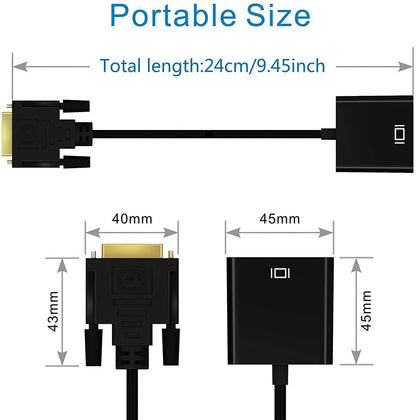 DVI to VGA Adapter,ABLEWE 1080p Active DVI-D to VGA Adapter Converter 24+1 Male to Female Adapter | Auzzi Store