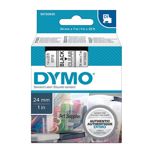 DYMO Black on Clear 24mmx7m Tape | Auzzi Store