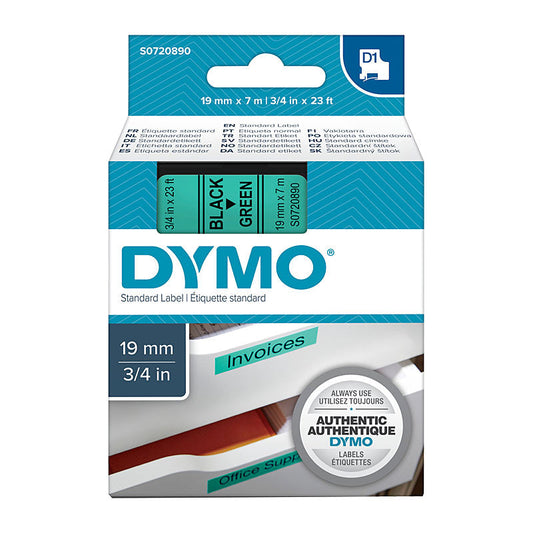 DYMO Black on Grn 19mmx7m Tape | Auzzi Store