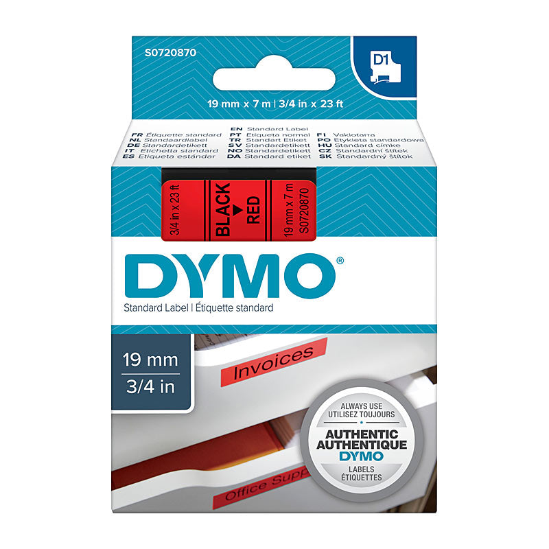 DYMO Black on Red 19mmx7m Tape | Auzzi Store