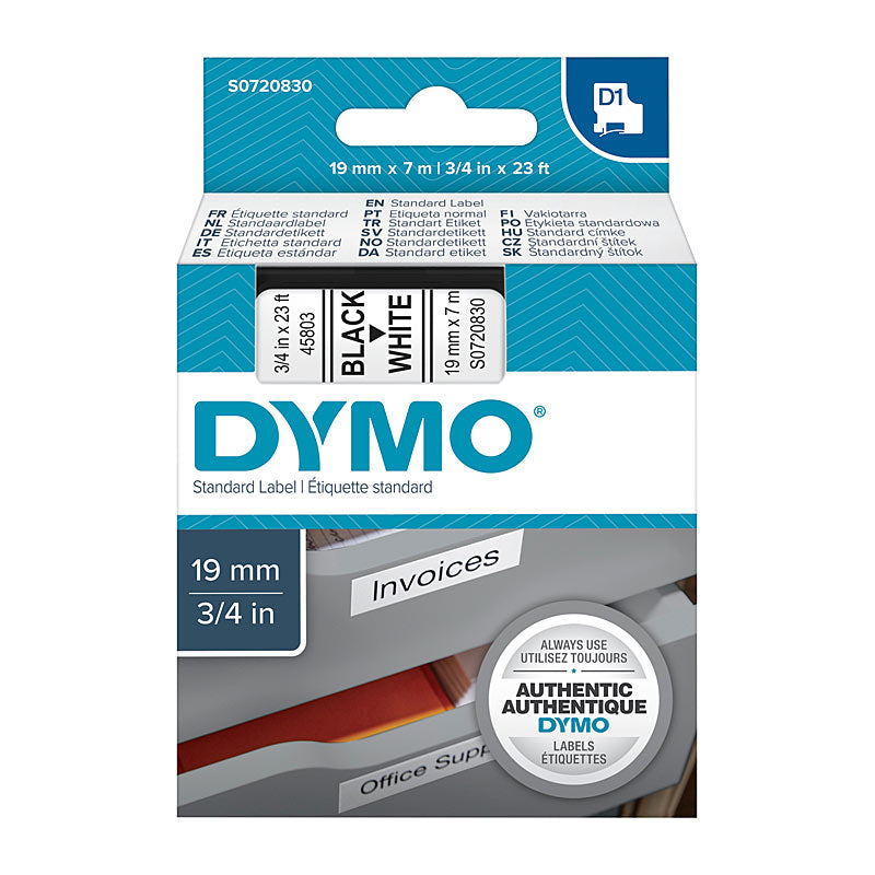 DYMO Black on White 19mmx7m Tape | Auzzi Store