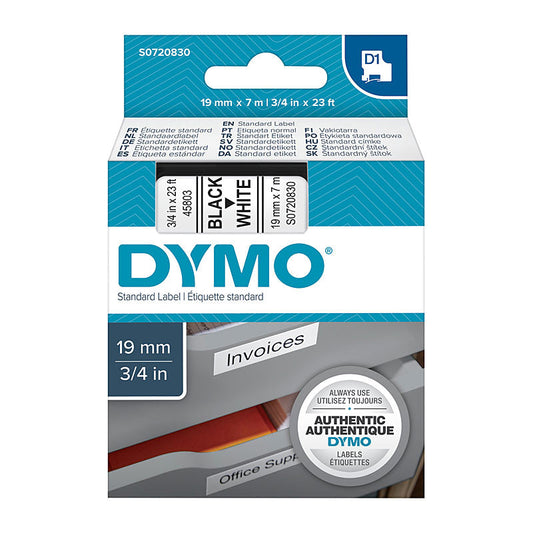DYMO Black on White 19mmx7m Tape | Auzzi Store