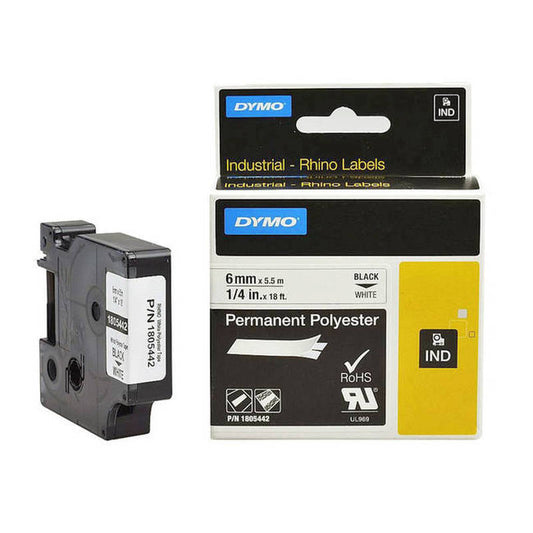 DYMO Black on White 6mm Tape | Auzzi Store