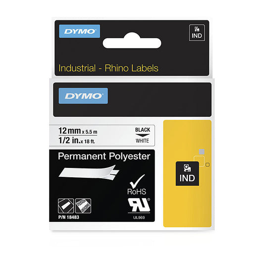 DYMO Black on Wht 12mm Tape | Auzzi Store