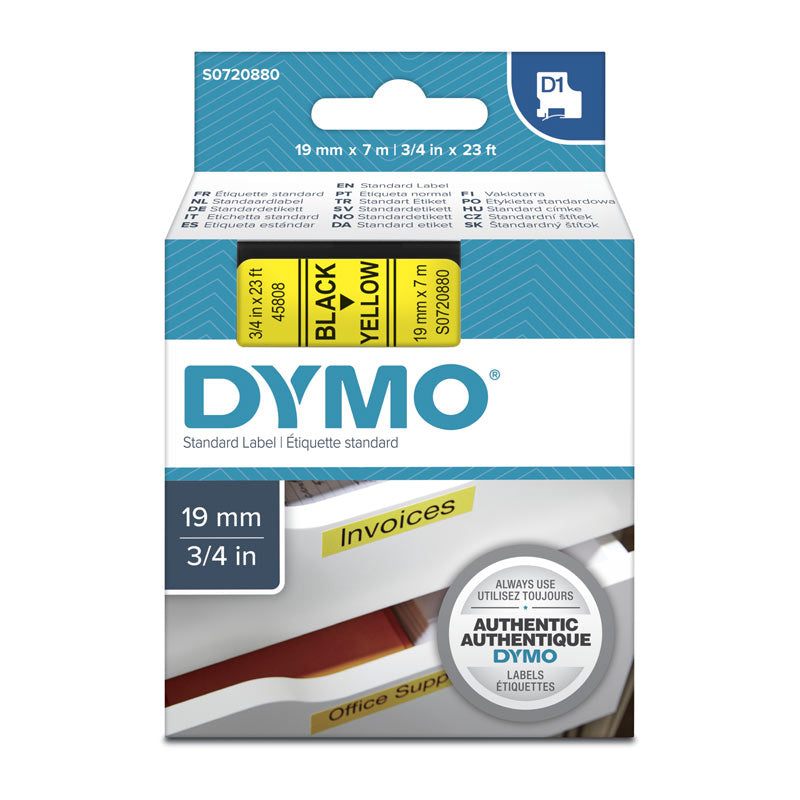 DYMO Black on Yellow 19mmx7m Tape | Auzzi Store