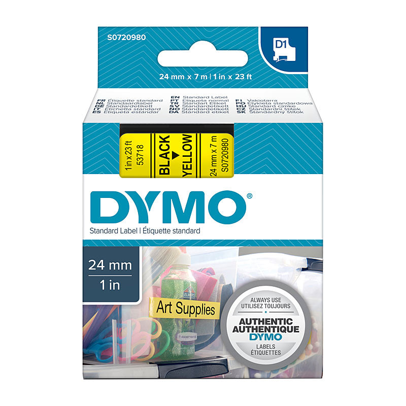 DYMO Black on Yellow 24mmx7m Tape | Auzzi Store