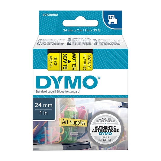 DYMO Black on Yellow 24mmx7m Tape | Auzzi Store