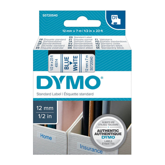 DYMO Blue on White 12mmx7m Tape | Auzzi Store