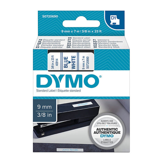 DYMO Blue on White 9mm x7m Tape | Auzzi Store