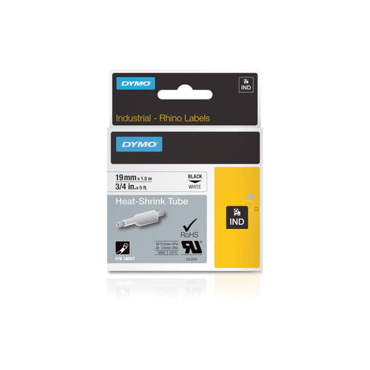 DYMO Rhino Tube Ht Shrk 19mm Wh | Auzzi Store