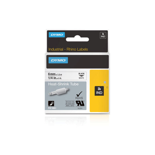 DYMO Rhino Tube Ht Shrk 6mm Wh | Auzzi Store