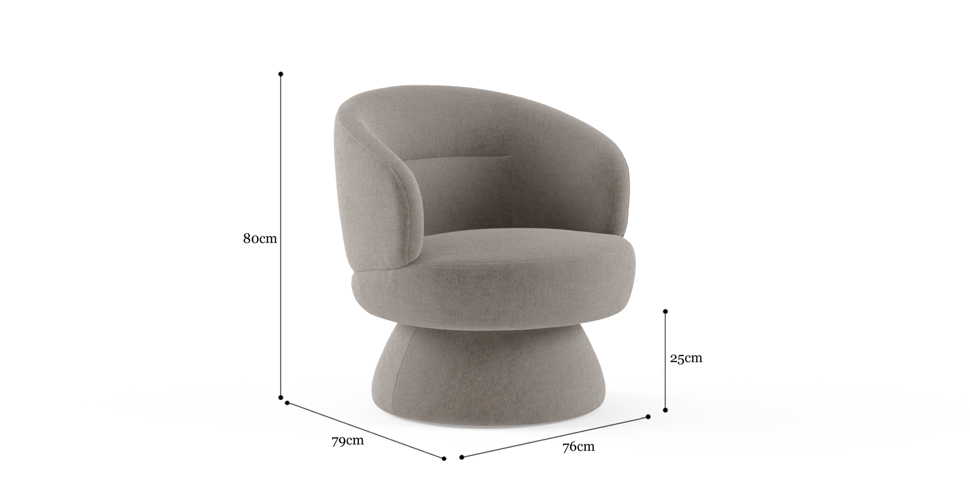 Brosa Dame Swivel Accent Chair (Fawn)