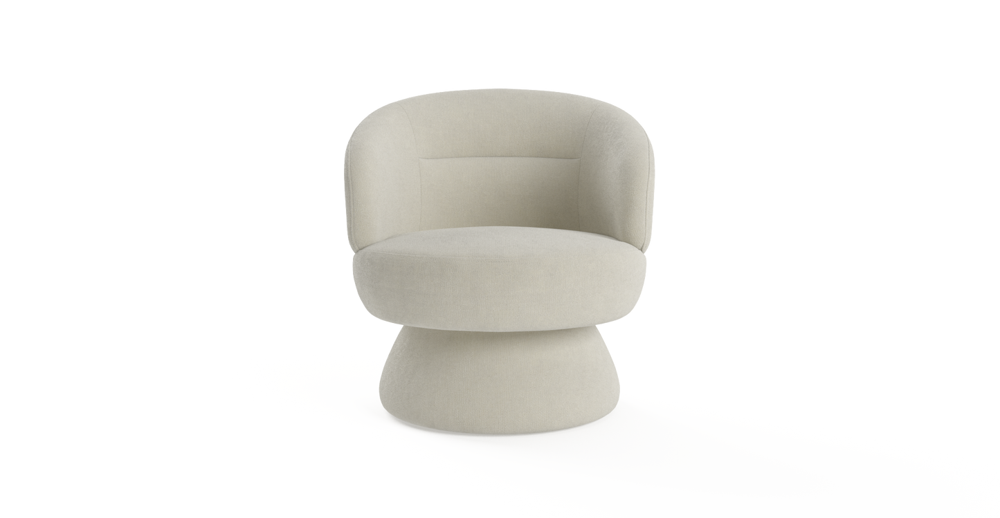 Brosa Dame Swivel Accent Chair (Ivory)
