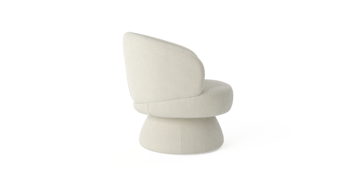 Brosa Dame Swivel Accent Chair (Ivory)