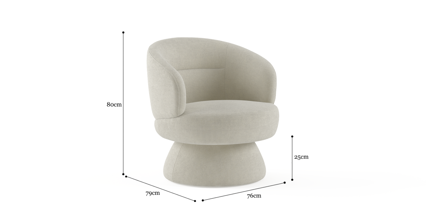 Brosa Dame Swivel Accent Chair (Ivory)