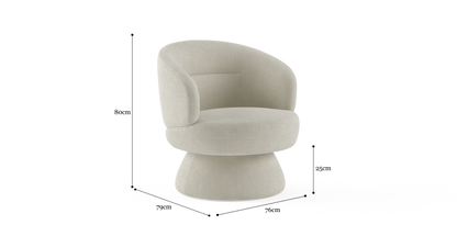 Brosa Dame Swivel Accent Chair (Ivory)