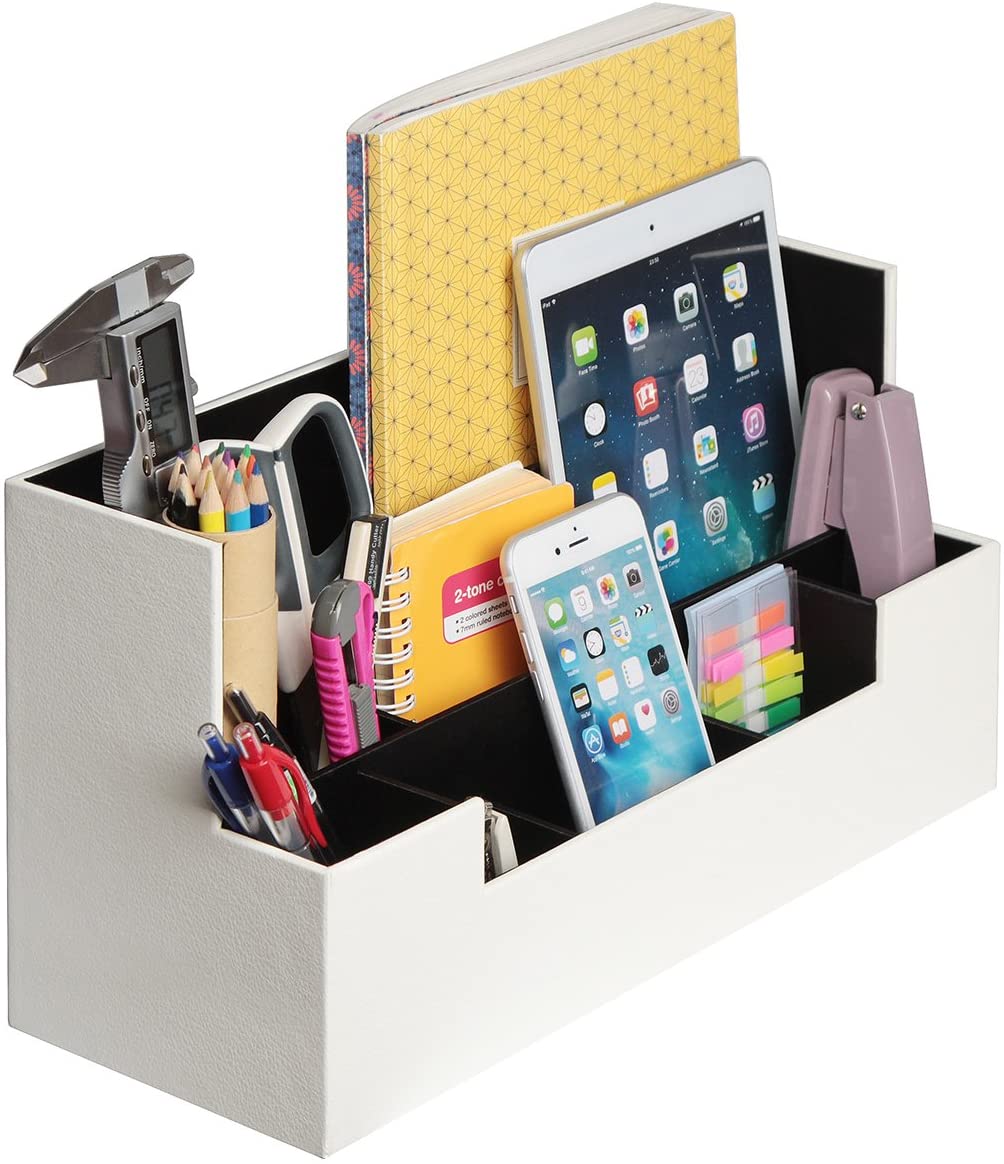 Desk Supplies Office Organizer Caddy (White) | Auzzi Store