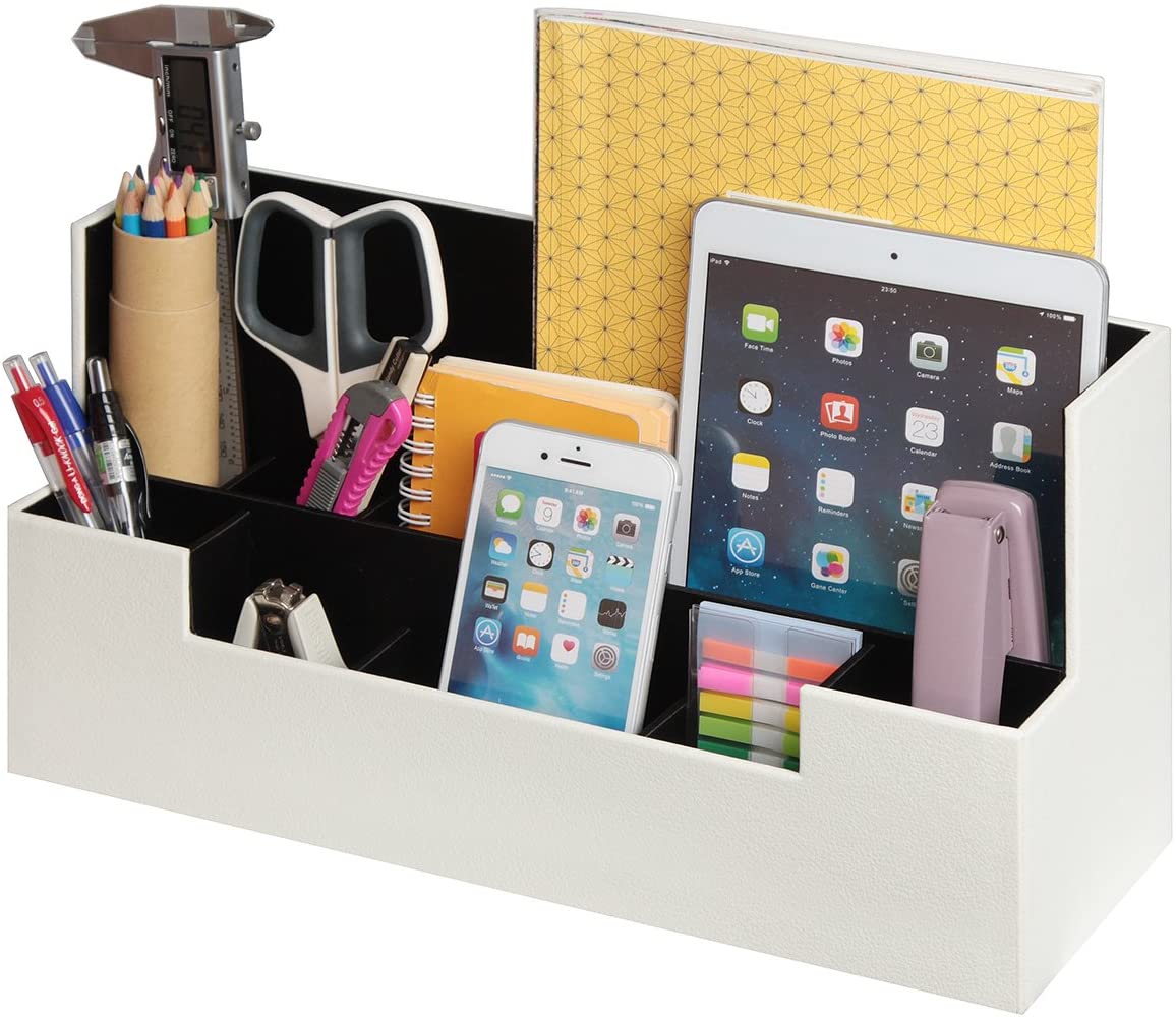 Desk Supplies Office Organizer Caddy (White) | Auzzi Store