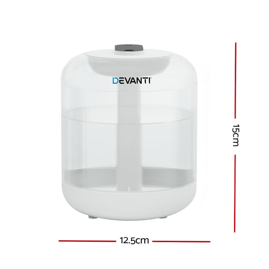 Devanti 1L Air Humidifier Ultrasonic Purifier Aroma Diffuser Essential Oil LED | Auzzi Store