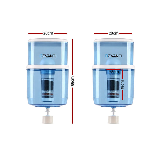 Devanti 22L Water Cooler Dispenser Purifier Filter Bottle Container 6 Stage Filtration | Auzzi Store