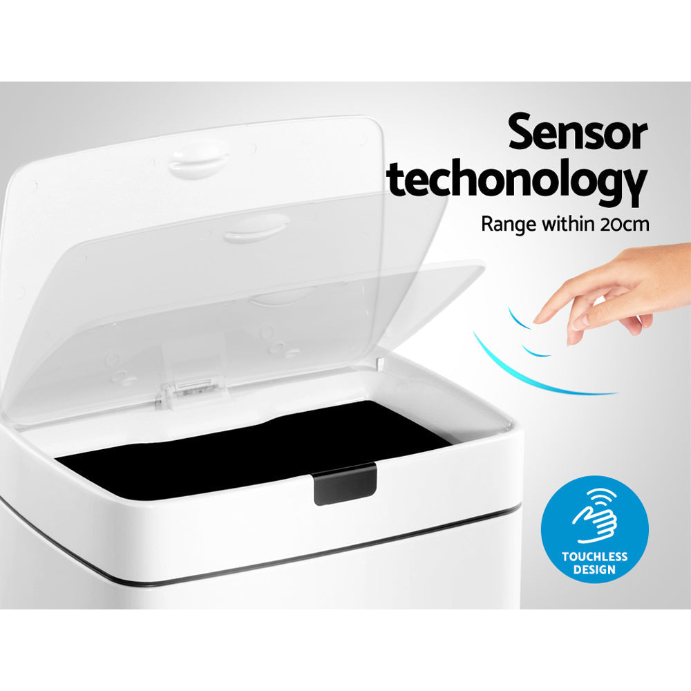 Devanti 45L Sensor Bin White | Auzzi Store