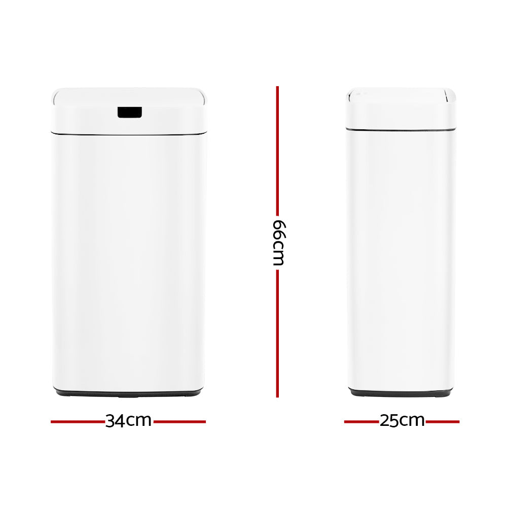 Devanti 45L Sensor Bin White | Auzzi Store