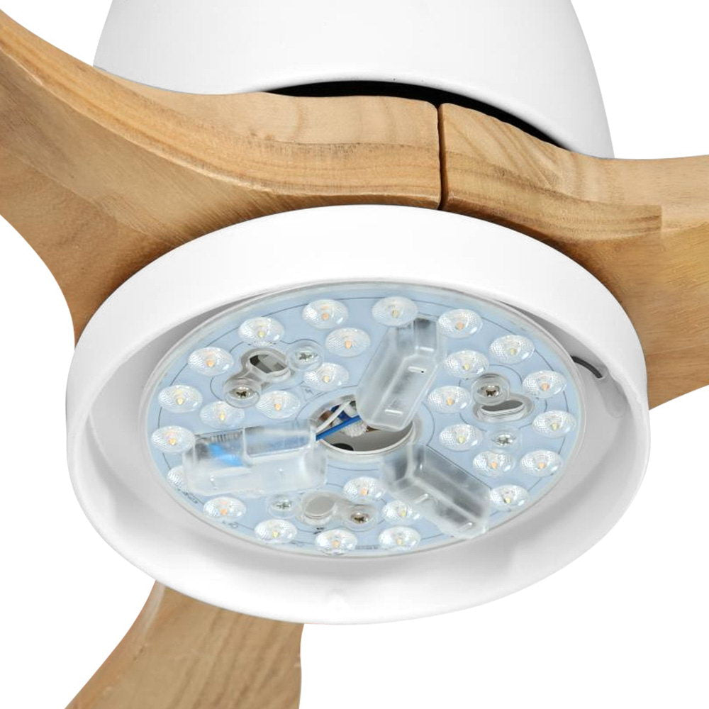 Devanti 52'' Ceiling Fan LED Light Remote Control Wooden Blades Timer 1300mm | Auzzi Store