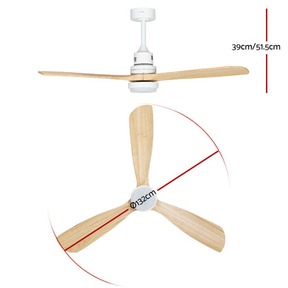 Devanti 52'' Ceiling Fan LED Light Remote Control Wooden Blades Timer Fans | Auzzi Store
