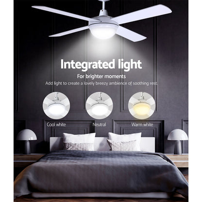 Devanti 52'' Ceiling Fan w/Light w/Remote Timer - White | Auzzi Store