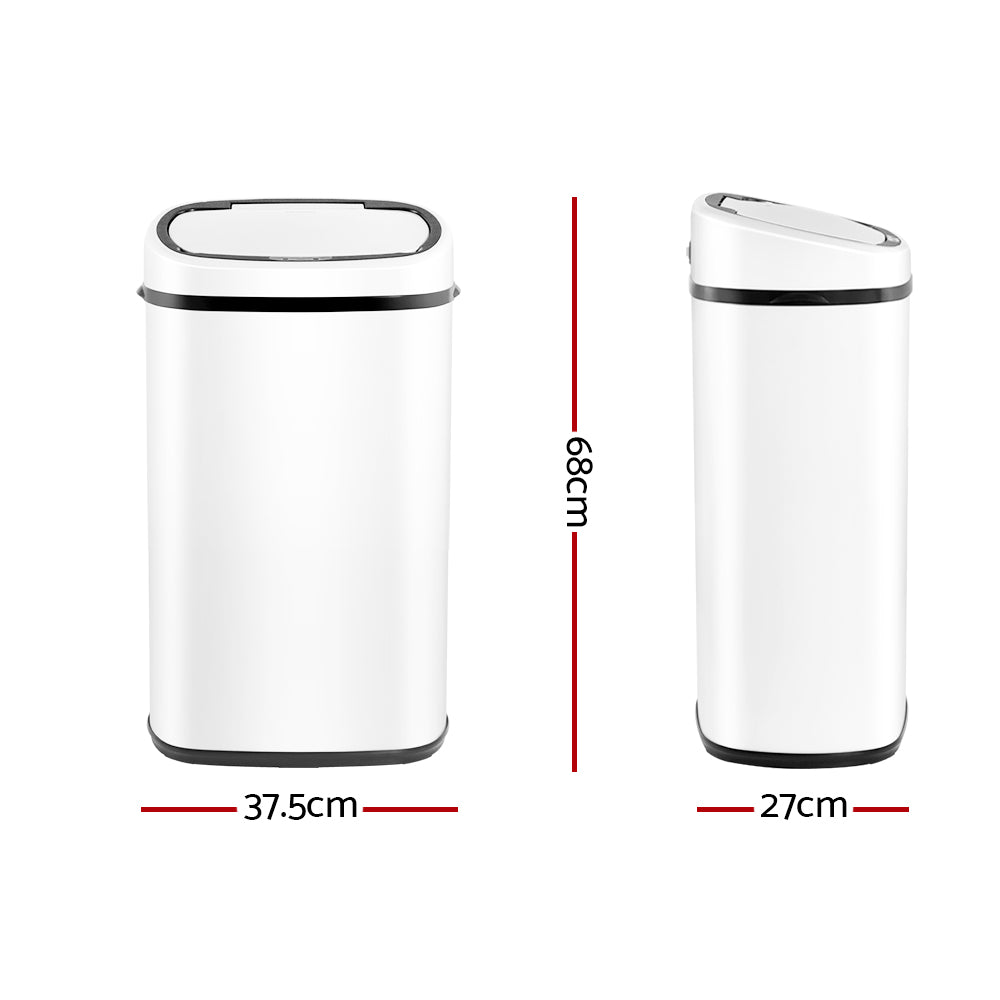 Devanti 58L Sensor Bin White | Auzzi Store