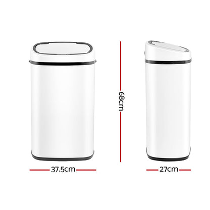 Devanti 58L Sensor Bin White | Auzzi Store