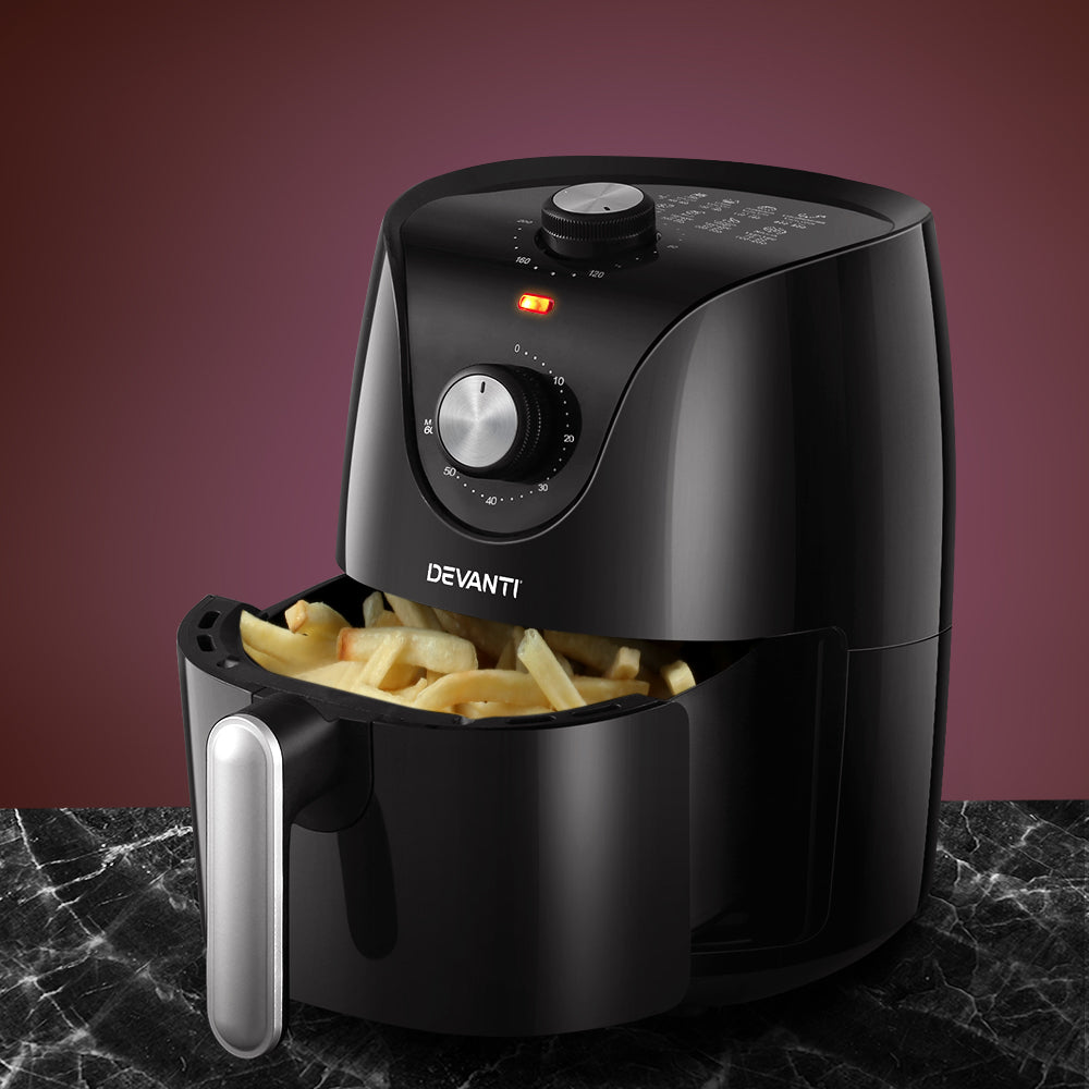 Devanti Air Fryer 2.5L Electric Fryers Airfryer Healthy Cooker Oil Free Kitchen | Auzzi Store