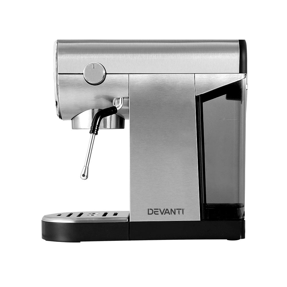 Devanti Coffee Machine Espresso Maker 20 Bar Milk Frother Cappuccino Latte Cafe | Auzzi Store