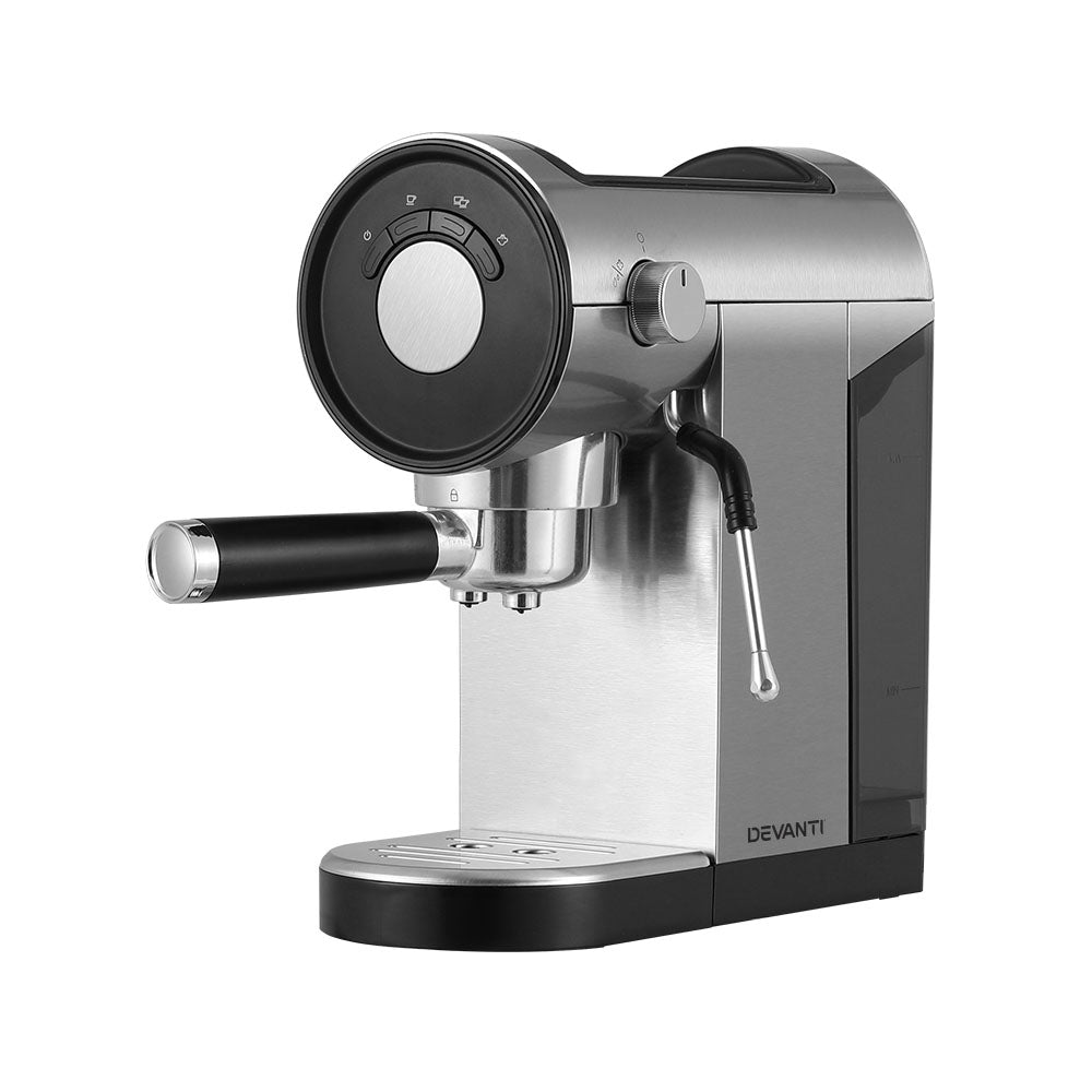 Devanti Coffee Machine Espresso Maker 20 Bar Milk Frother Cappuccino Latte Cafe | Auzzi Store