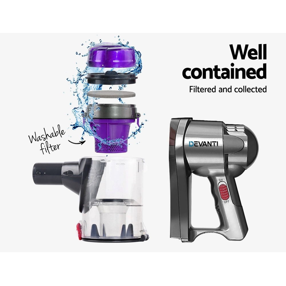 Devanti Corded Handheld Bagless Vacuum Cleaner - Purple and Silver | Auzzi Store