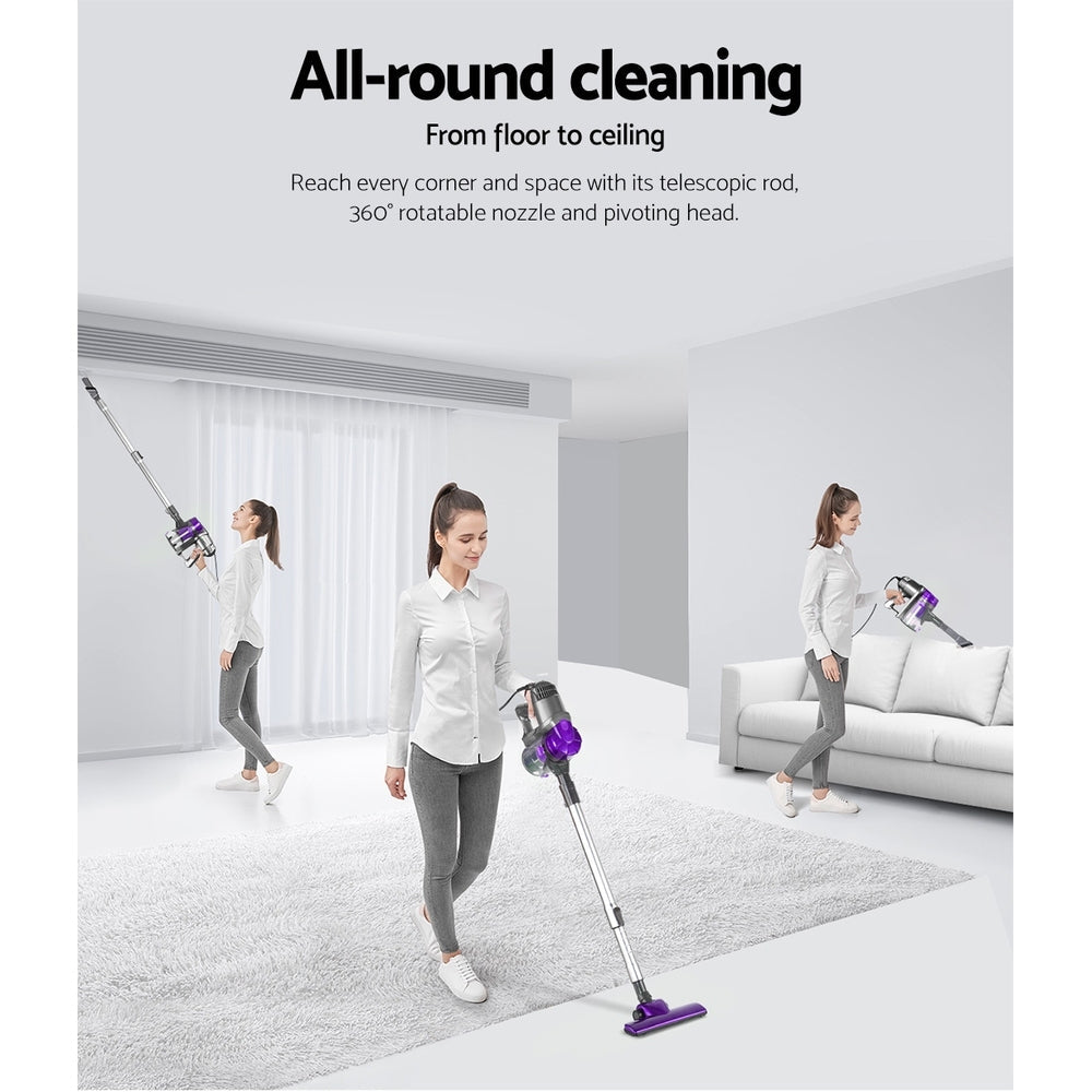 Devanti Corded Handheld Bagless Vacuum Cleaner - Purple and Silver | Auzzi Store