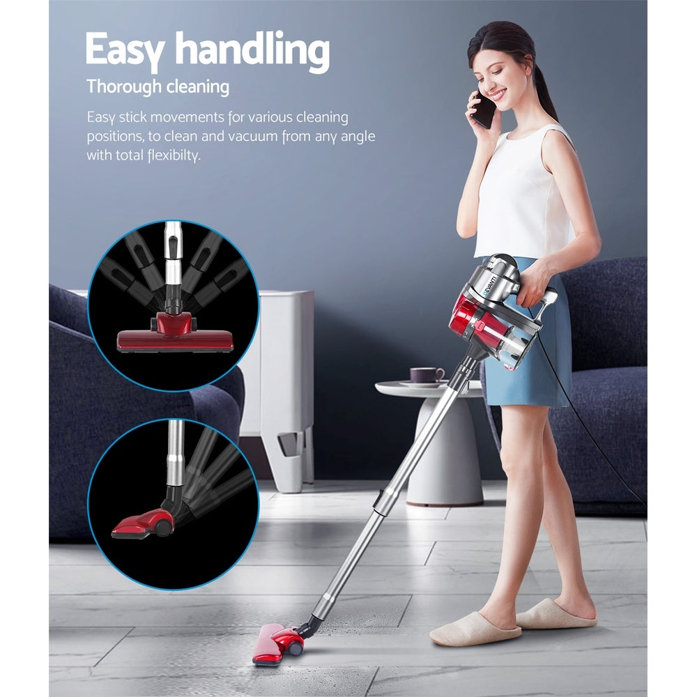 Devanti Corded Handheld Bagless Vacuum Cleaner - Red and Silver | Auzzi Store