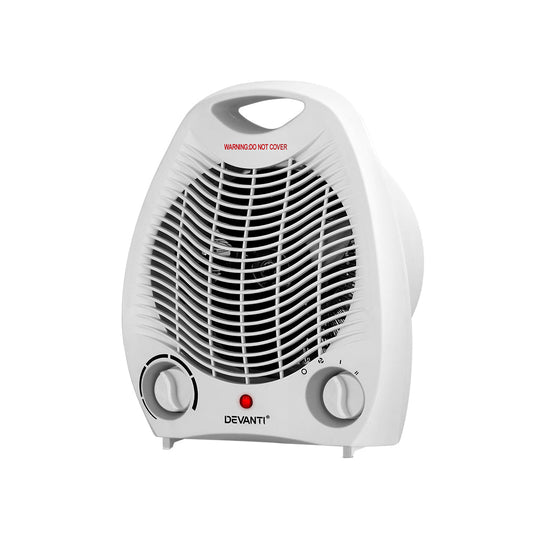 Devanti Electric Fan Heater Portable Room Office Heaters Hot Cool Wind 2000W | Auzzi Store