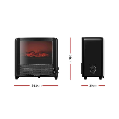 Devanti Electric Fireplace 3D Flame Effect Timer Portable Indoor Heater 2000W | Auzzi Store