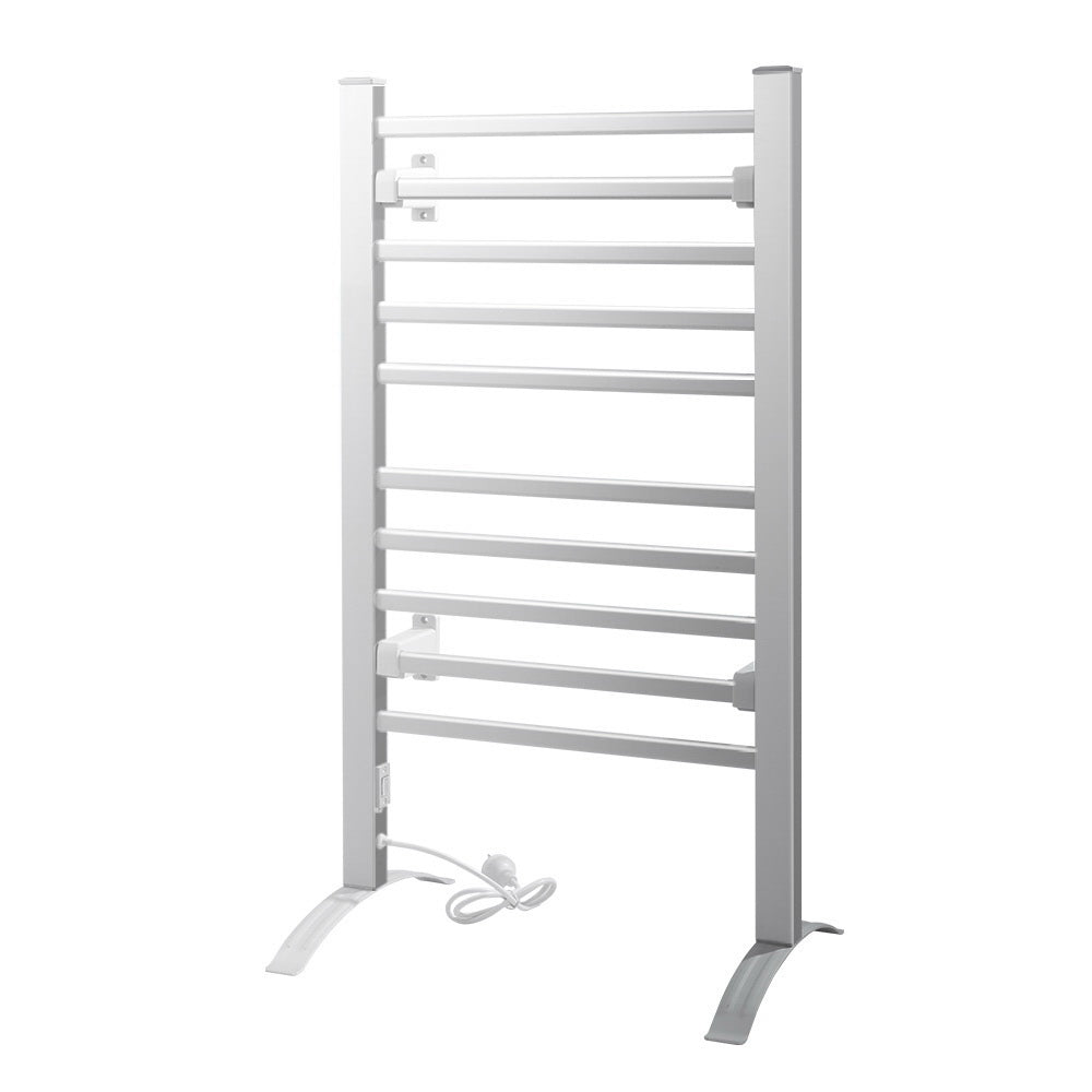 Devanti Electric Heated Towel Rail Rails Warmer Rack Aluminium 10 Bars | Auzzi Store