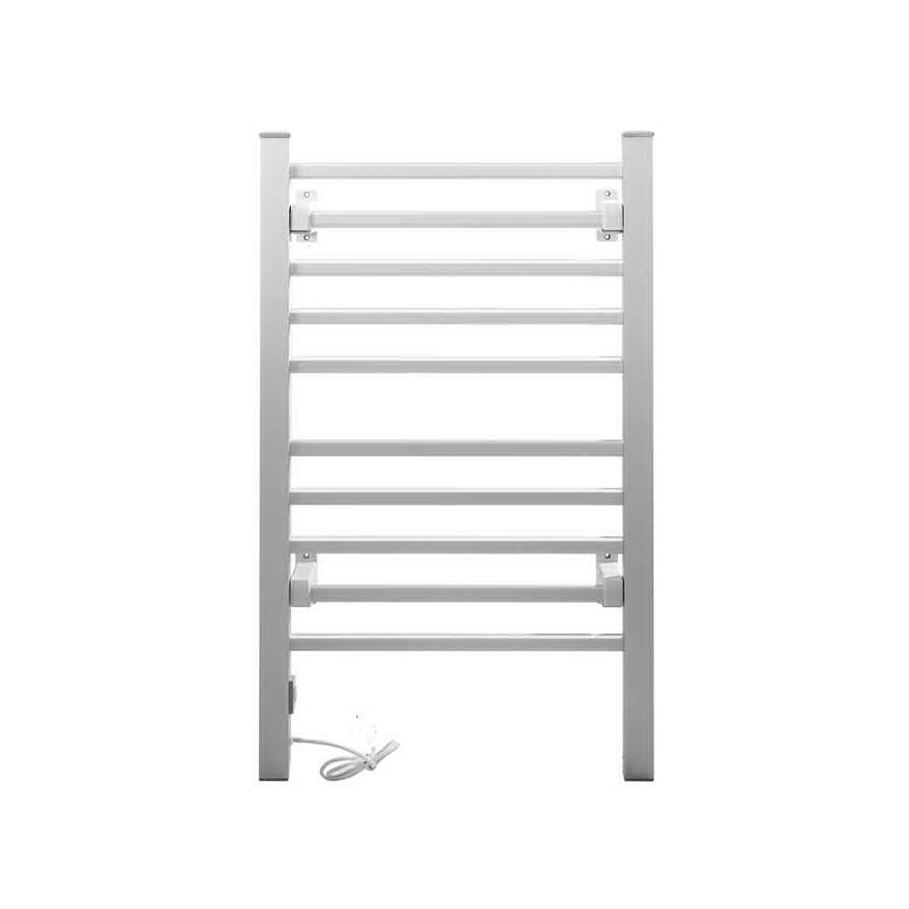 Devanti Electric Heated Towel Rail Rails Warmer Rack Aluminium 10 Bars | Auzzi Store