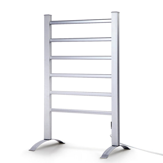 Devanti Electric Heated Towel Rail Rails Warmer Rack Aluminium 6 Bars | Auzzi Store