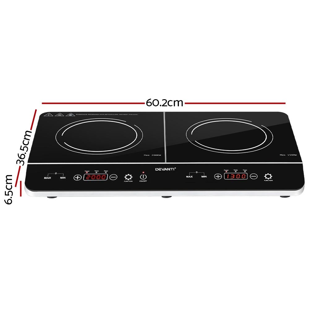 Devanti Electric Induction Cooktop 60cm Portable Kitchen Ceramic Glass Cooker | Auzzi Store