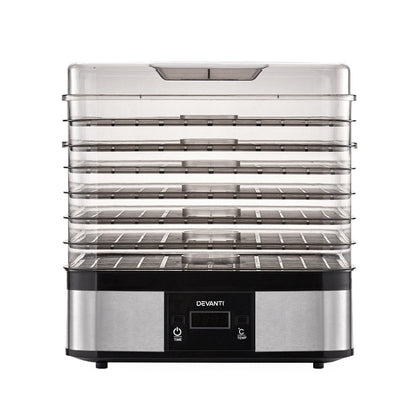 Devanti Food Dehydrator with 7 Trays - Silver | Auzzi Store