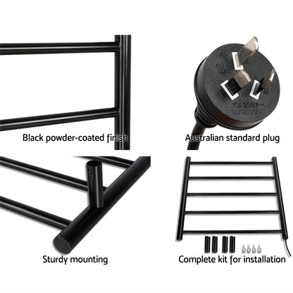 Devanti Heated Towel Rail Electric Warmer Heater Rails Holder Rack Wall Mounted | Auzzi Store