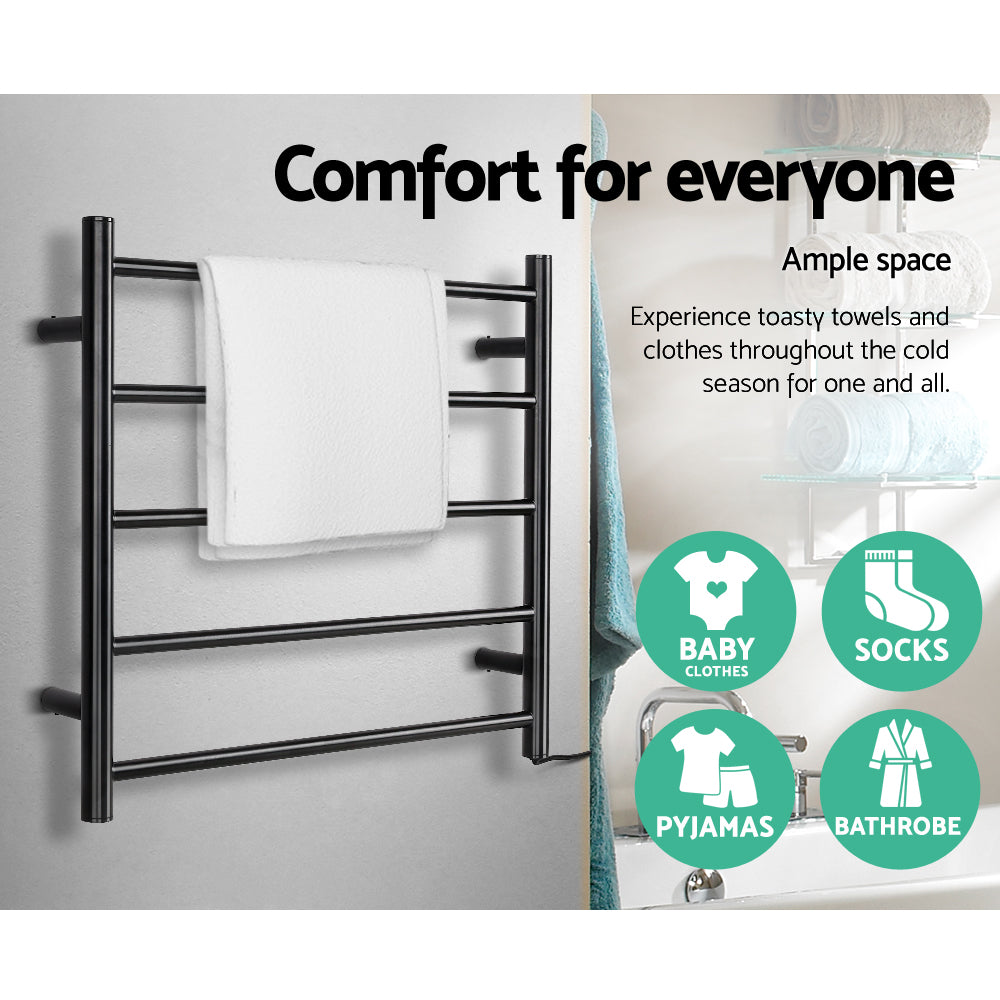 Devanti Heated Towel Rail Electric Warmer Heater Rails Holder Rack Wall Mounted | Auzzi Store