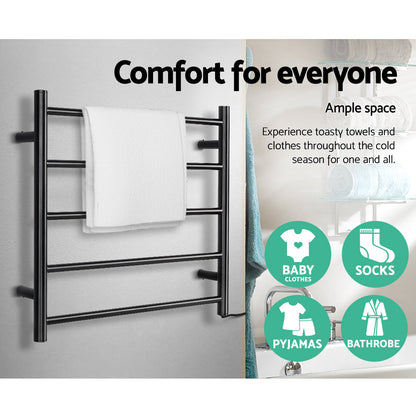 Devanti Heated Towel Rail Electric Warmer Heater Rails Holder Rack Wall Mounted | Auzzi Store