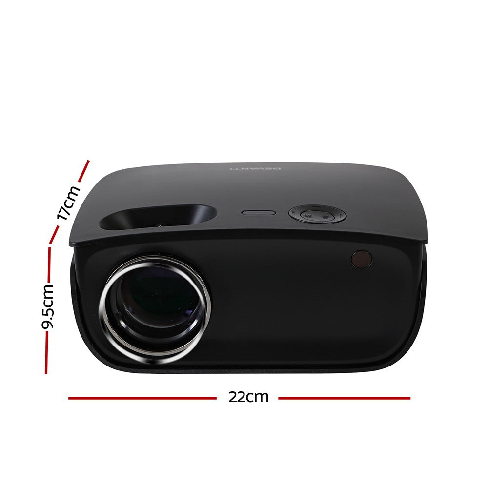 Devanti Mini Video Projector Wifi USB HDMI Portable 2000 Lumens HD 1080P Home in Black | Auzzi Store